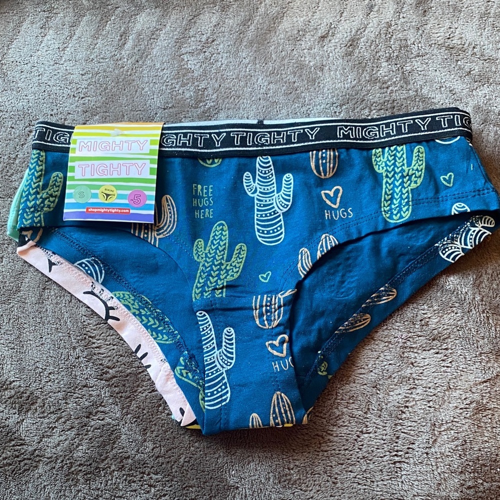 Mighty Tighty Bikini Cactus Print Underwear - Blue